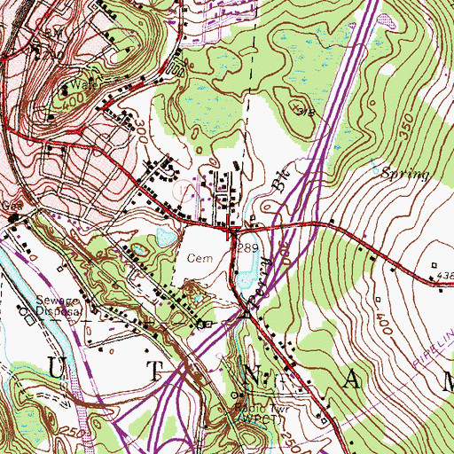Topographic Map of Grove Street Cemetery, CT
