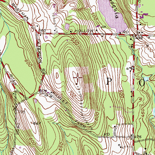 Topographic Map of Hamlet Hill, CT