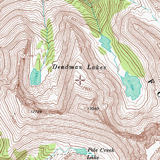 Topographic Map of Deadman Lakes, CO