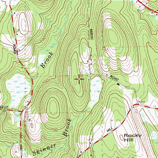 Topographic Map of Hammond Hill, CT