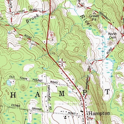 Topographic Map of Hampton Elementary School, CT