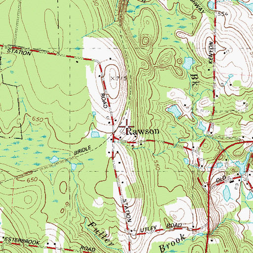Topographic Map of Hampton Station (historical), CT