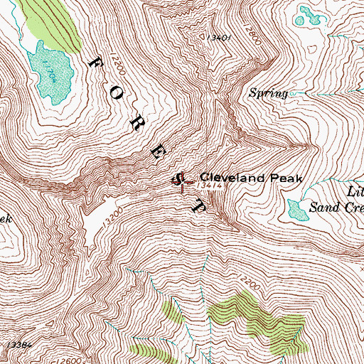 Topographic Map of Cleveland Peak, CO