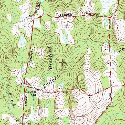 Topographic Map of Harrington Hill, CT