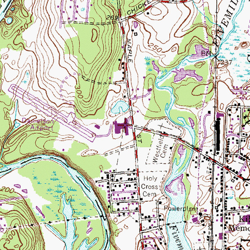 Topographic Map of Harvard H Ellis Technical School, CT