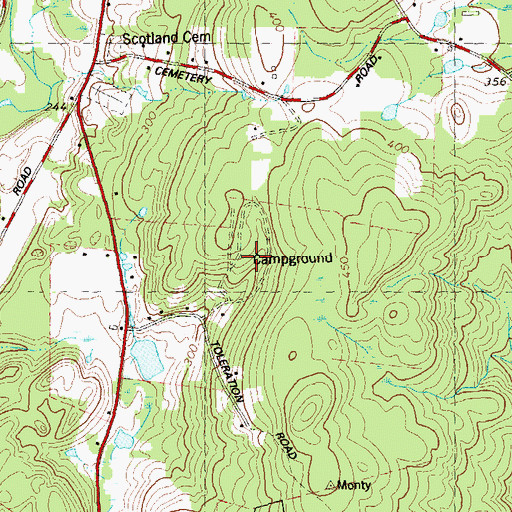 Topographic Map of Highland Campground, CT