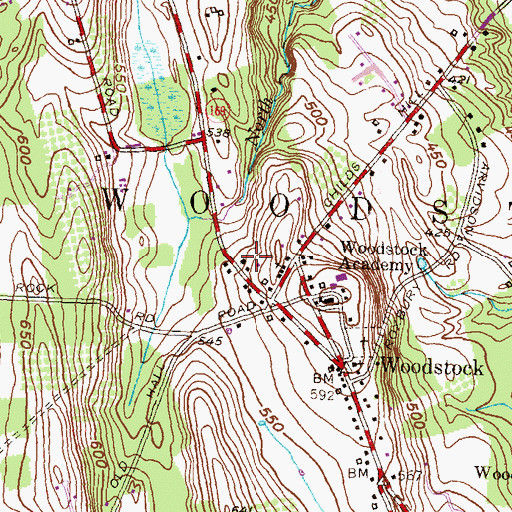 Topographic Map of Hill School (historical), CT