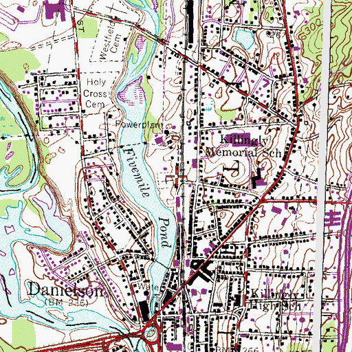 Topographic Map of Hutchins Street Cemetery, CT