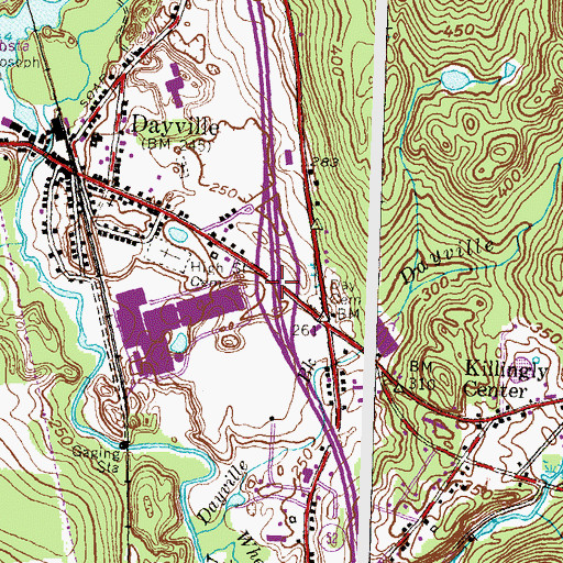 Topographic Map of Interchange 93, CT
