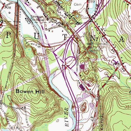 Topographic Map of Interchange 95, CT