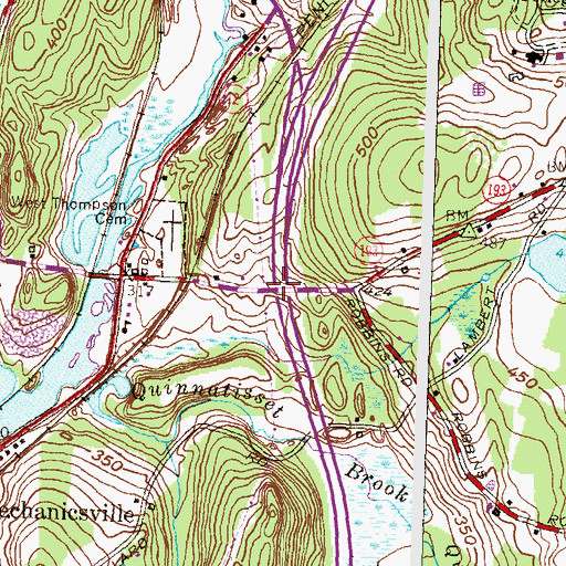Topographic Map of Interchange 98, CT