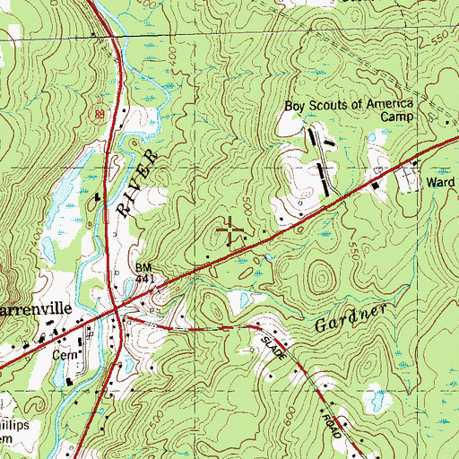 Topographic Map of Josias Byles Sanctuary, CT