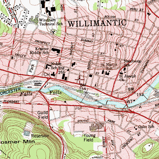 Topographic Map of Johnson Park, CT