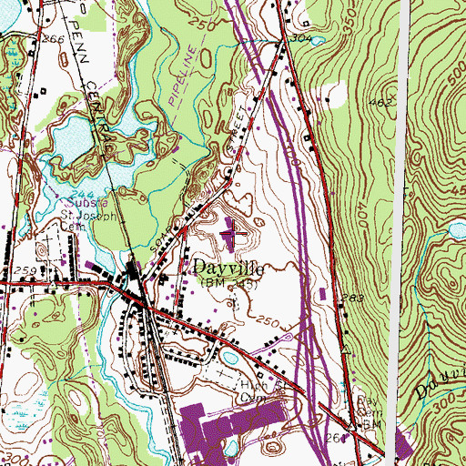Topographic Map of Killngly Central Elementary School, CT