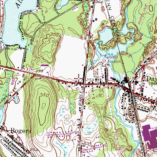 Topographic Map of Killingly Intermediate School, CT