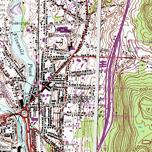 Topographic Map of Killingly Public Library, CT