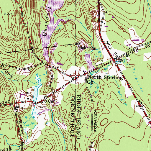 Topographic Map of Line Baptist Church, CT