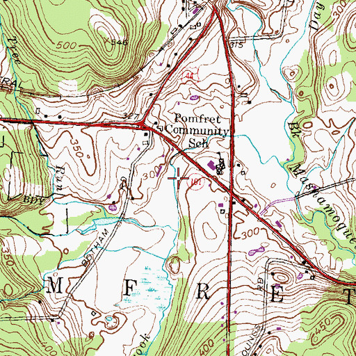 Topographic Map of Mashamuquet Brook Campground, CT