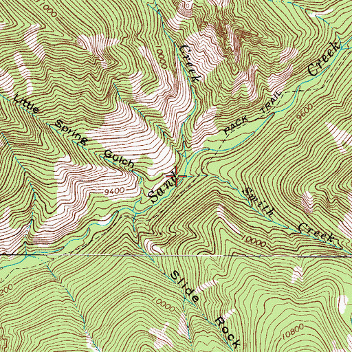 Topographic Map of Smith Creek, CO