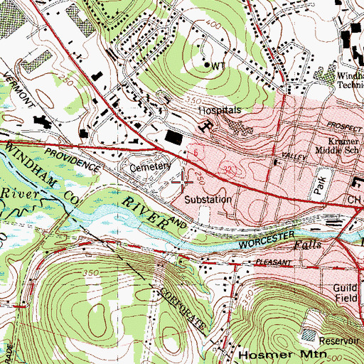 Topographic Map of Memorial Park, CT