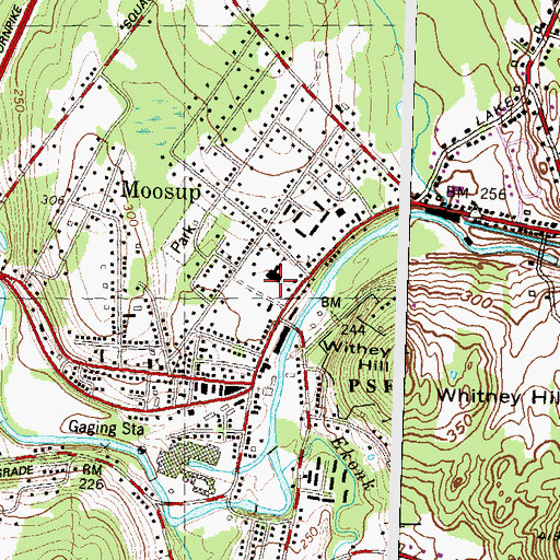 Topographic Map of Moosup Elementary School, CT
