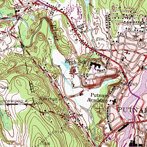Topographic Map of Murphy Recreation Park, CT