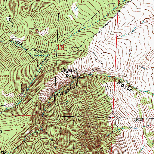 Topographic Map of Crystal Falls, CO
