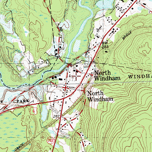 Topographic Map of North Windham Cemetery, CT
