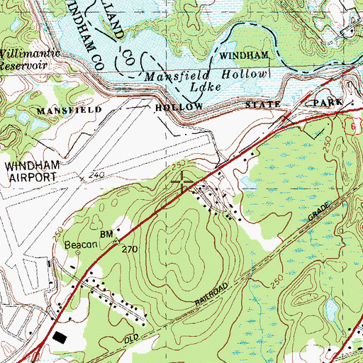 Topographic Map of North Windham Shopping Center, CT