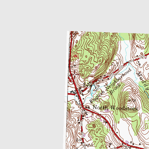 Topographic Map of North Woodstock Library, CT