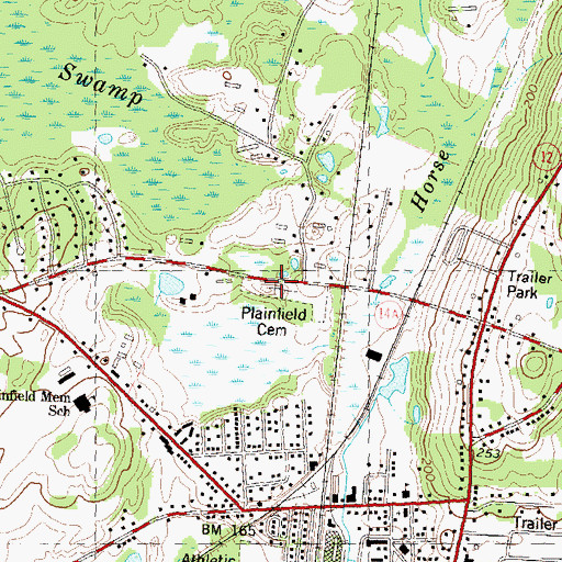 Topographic Map of Old Plainfield Cemetery, CT