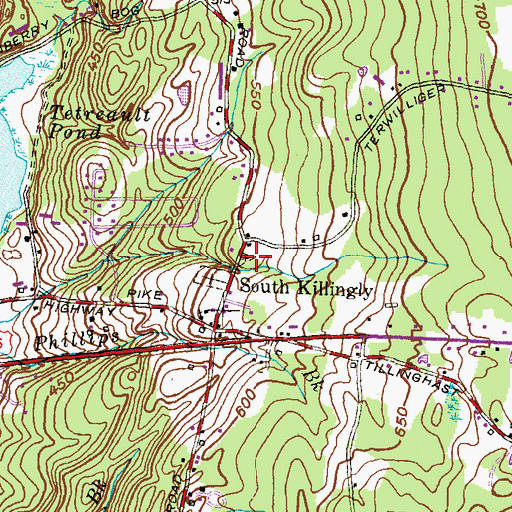 Topographic Map of Old South Killingly Cemetery, CT