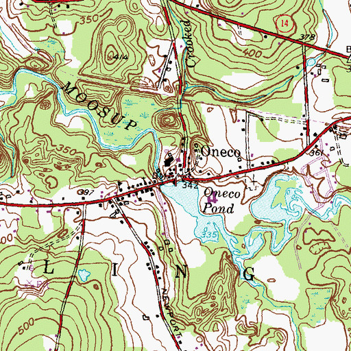 Topographic Map of Oneco Fire Department Station 68, CT