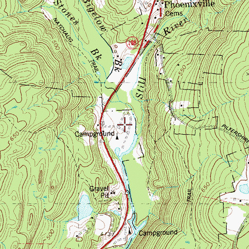 Topographic Map of Peppertree Campground, CT
