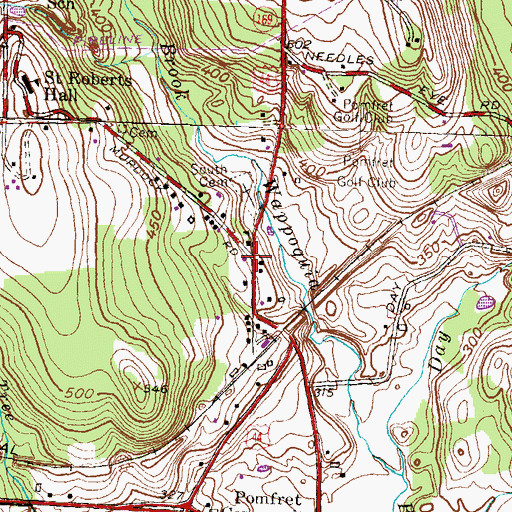 Topographic Map of Pomfret Center Post Office, CT