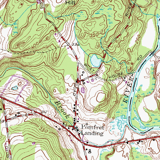 Topographic Map of Pomfret Landing School (historical), CT
