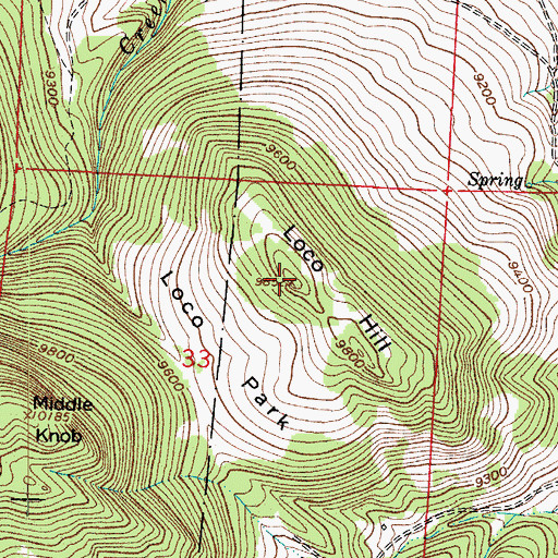 Topographic Map of Loco Hill, CO