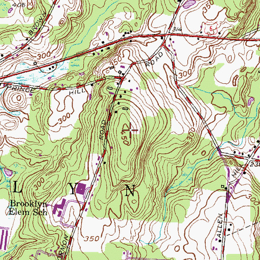 Topographic Map of Prince Hill, CT