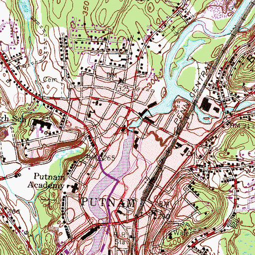 Topographic Map of Putnam Law Library, CT