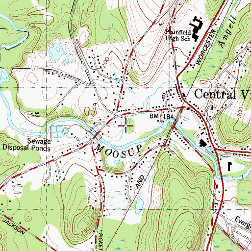 Topographic Map of Rams Athletic Field, CT