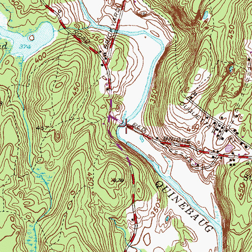 Topographic Map of Red Bridge, CT