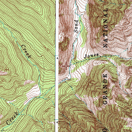 Topographic Map of Jones Creek, CO