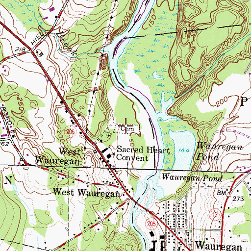 Topographic Map of Sacred Heart Cemetery, CT
