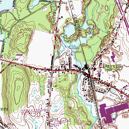 Topographic Map of Saint Ignatius Church, CT