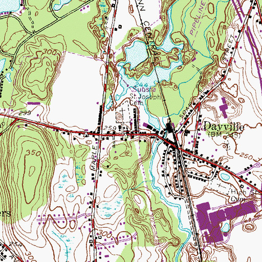 Topographic Map of Saint Josephs Church, CT