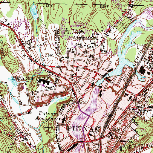 Topographic Map of Saint Mary School, CT