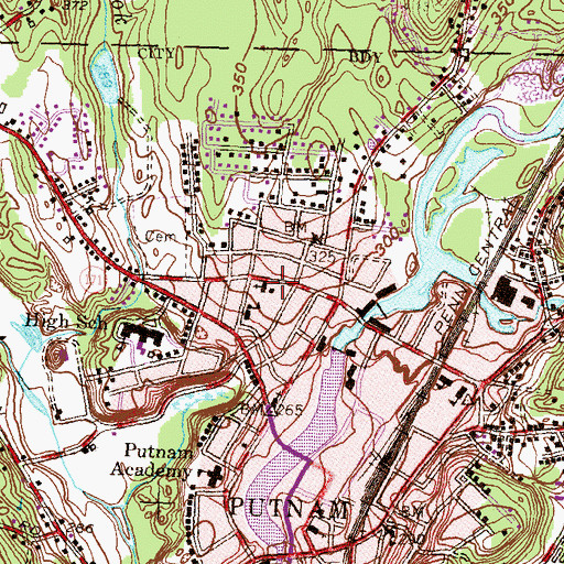 Topographic Map of Saint Marys Church, CT