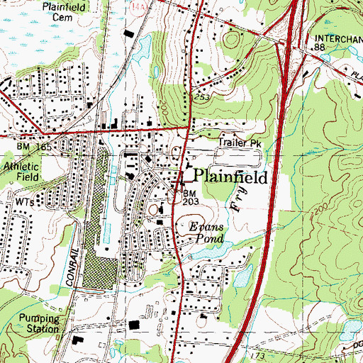 Topographic Map of Saint Pauls Episocpal Church, CT