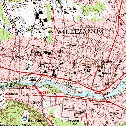 Topographic Map of Saint Pauls Episcopal Church, CT