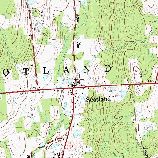 Topographic Map of Scotland Congregational Church, CT